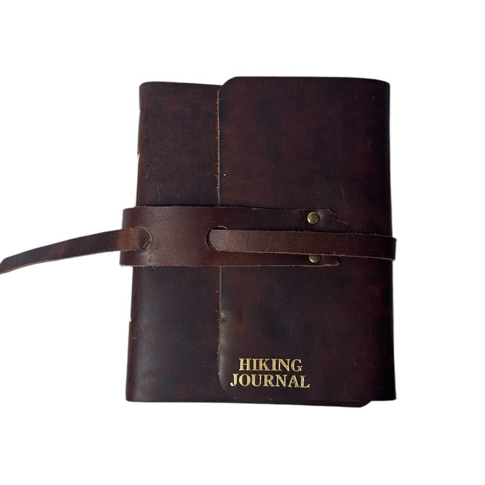 Vermont Made Leather Hand Bound Hiking Journal.